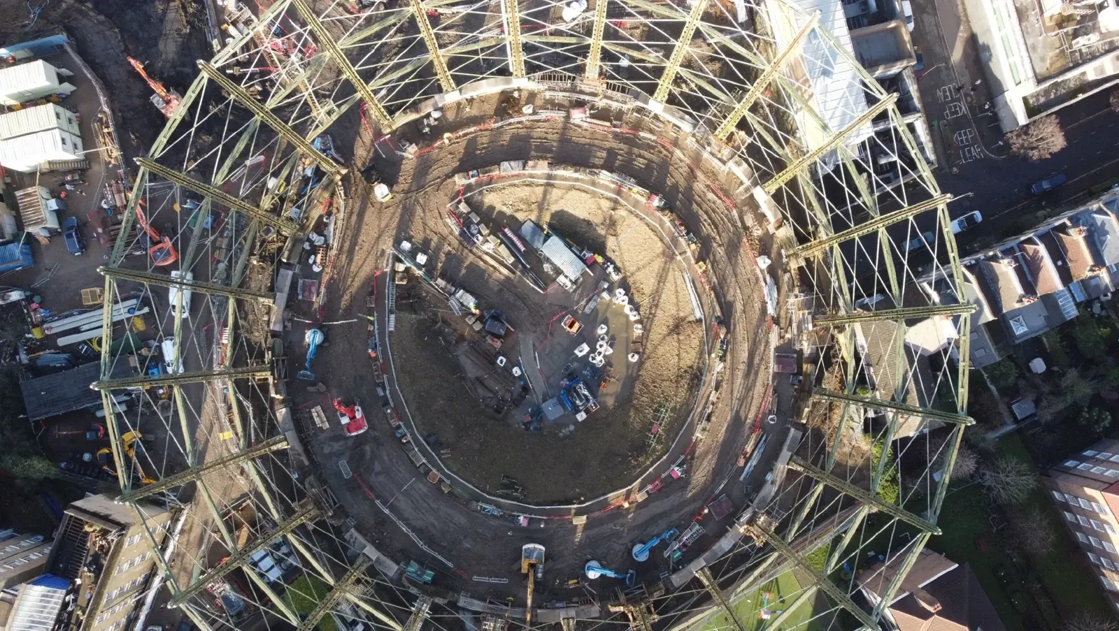 Oval Gasholder · excavation within the retained gasholder frame